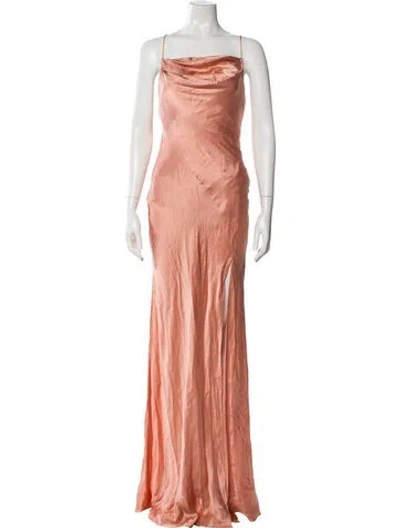 Pre-owned Amur Silk Long Dress In Pink