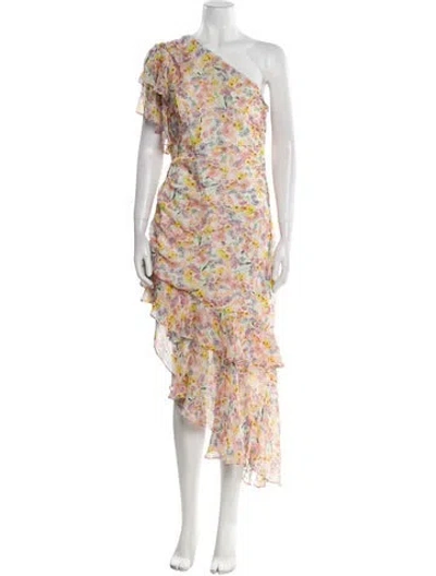 Pre-owned Amur Silk Long Dress In Pink