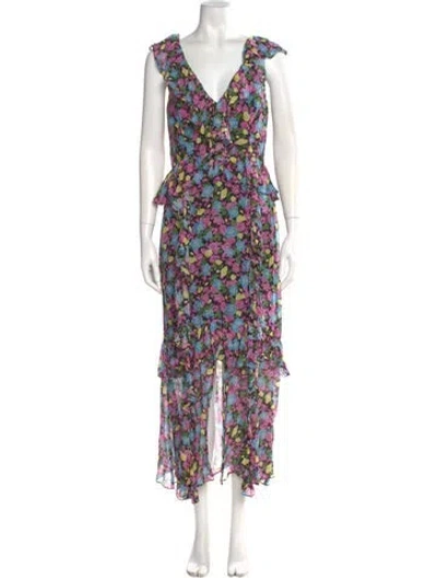 Pre-owned Amur Silk Long Dress In Pink