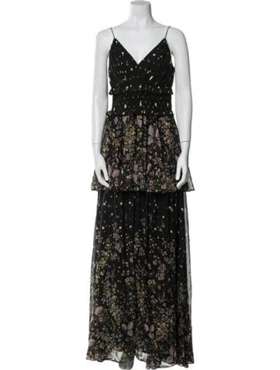 Pre-owned Amur Silk Long Dress W/ Tags In Black