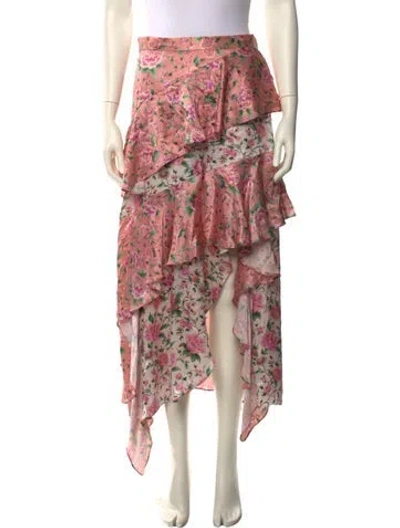 Pre-owned Amur Silk Long Skirt In Pink