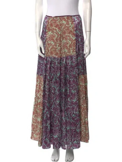 Pre-owned Amur Silk Long Skirt In Purple