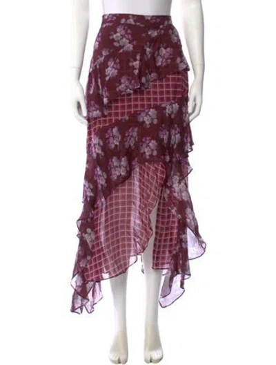 Pre-owned Amur Silk Long Skirt In Purple