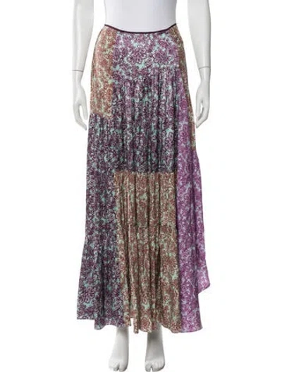 Pre-owned Amur Silk Long Skirt In Purple