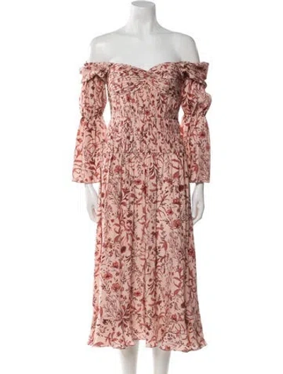 Pre-owned Amur Silk Midi Length Dress In Pink