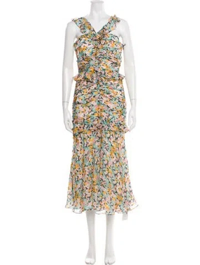 Pre-owned Amur Silk Midi Length Dress W/ Tags In Multi