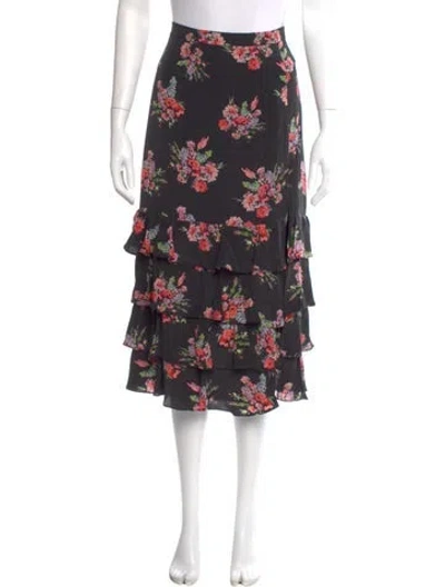 Pre-owned Amur Silk Midi Length Skirt In Gray