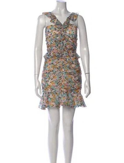 Pre-owned Amur Silk Mini Dress In Blue