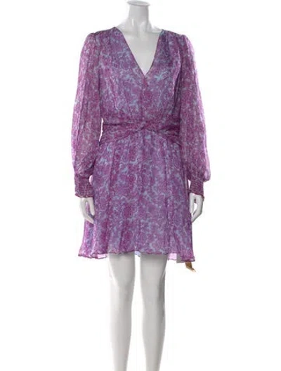 Pre-owned Amur Silk Mini Dress In Multi
