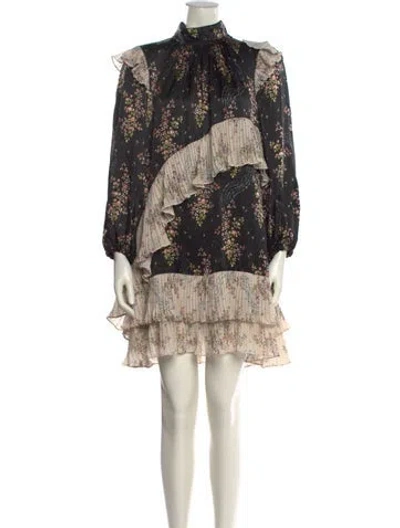 Pre-owned Amur Silk Mini Dress In Neutral
