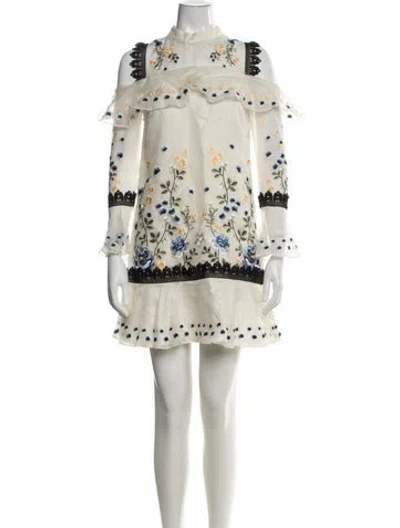 Pre-owned Amur Silk Mini Dress In Neutrals