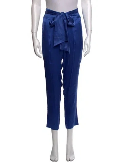 Pre-owned Amur Silk Straight Leg Pants In Blue