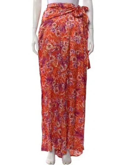 Pre-owned Amur Silk Wide Leg Pants In Orange