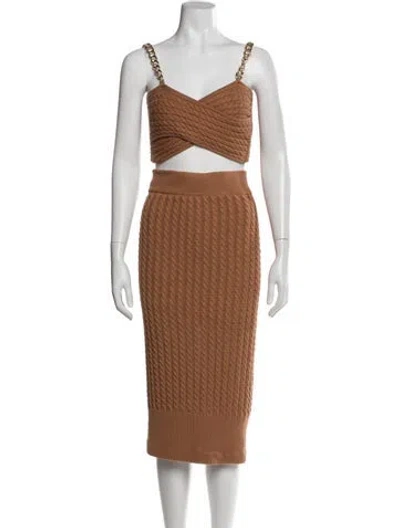 Pre-owned Amur Skirt Set In Brown