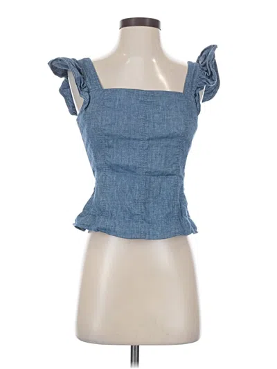 Pre-owned Amur Sleeveless Top Blue Square Neckline Tops