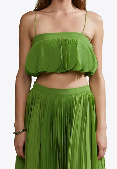 Amur Sonia Ruffled Top In Green