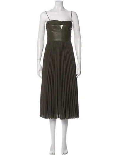 Pre-owned Amur Square Neckline Long Dress In Green