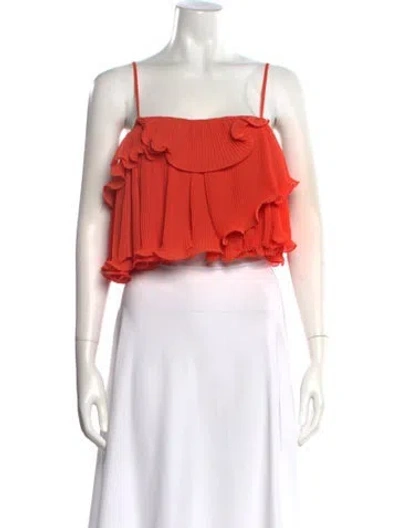 Pre-owned Amur Square Neckline Sleeveless Top In Orange