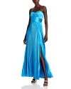 Amur Stef Pleated Gown In Adonis Blue