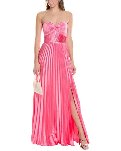 Amur Stef Pleated Gown In Pink