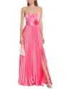 Amur Stef Pleated Gown In Pink