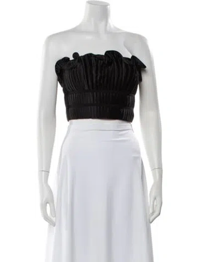 Pre-owned Amur Strapless Crop Top In Black