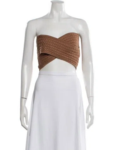 Pre-owned Amur Strapless Crop Top In Pink