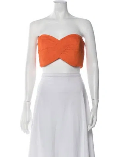 Pre-owned Amur Strapless Crop Top In Pink