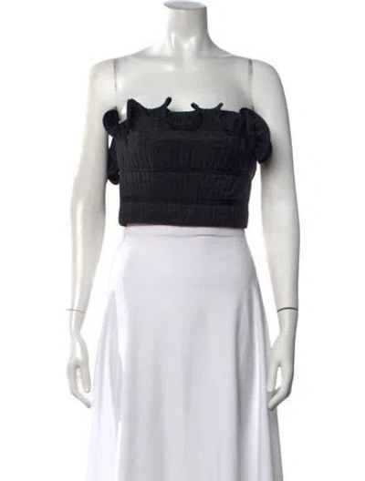 Pre-owned Amur Strapless Crop Top W/ Tags In Black