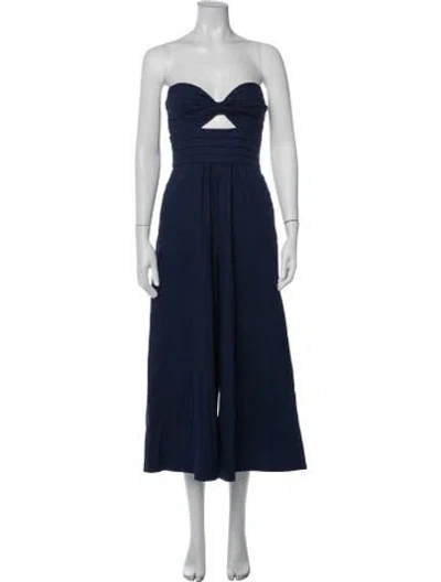 Pre-owned Amur Strapless Jumpsuit W/ Tags In Blue