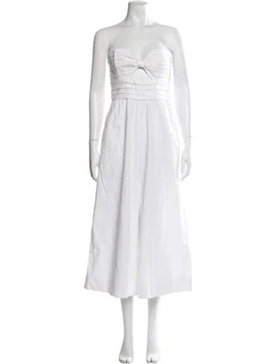Pre-owned Amur Strapless Jumpsuit In White