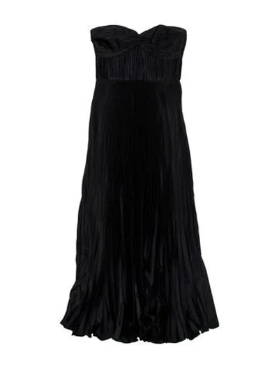 Pre-owned Amur Strapless Long Dress In Blue