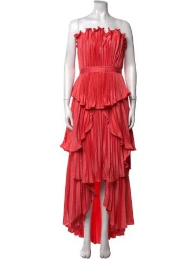 Pre-owned Amur Strapless Long Dress W/ Tags In Red