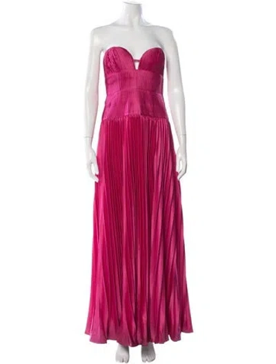 Pre-owned Amur Strapless Midi Length Dress In Pink