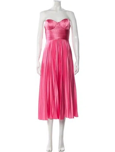 Pre-owned Amur Strapless Midi Length Dress In Pink