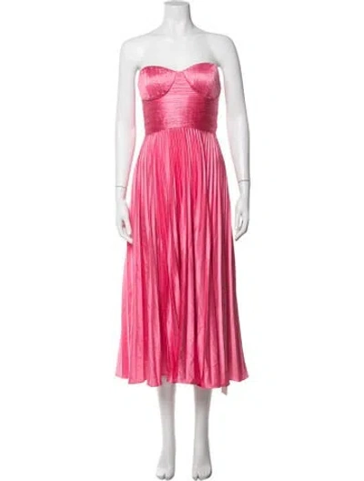 Pre-owned Amur Strapless Midi Length Dress In Pink