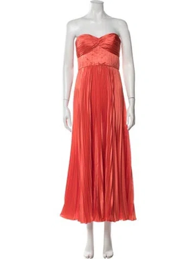 Pre-owned Amur Strapless Midi Length Dress In Pink