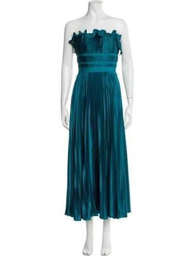 Pre-owned Amur Strapless Midi Length Dress W/ Tags In Blue
