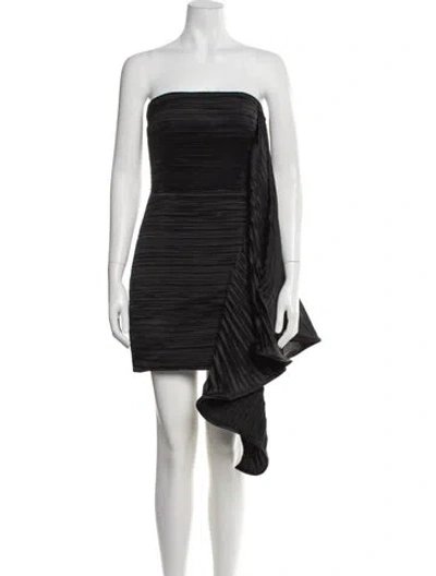 Pre-owned Amur Strapless Mini Dress In Black