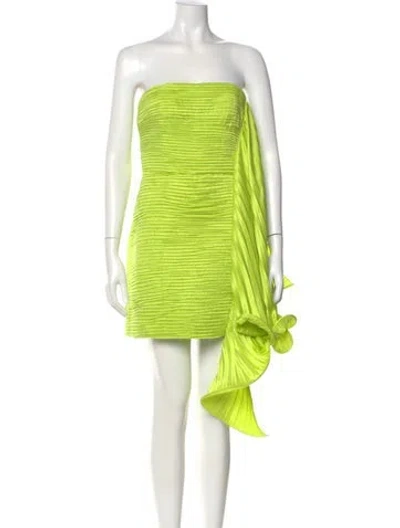 Pre-owned Amur Strapless Mini Dress In Green