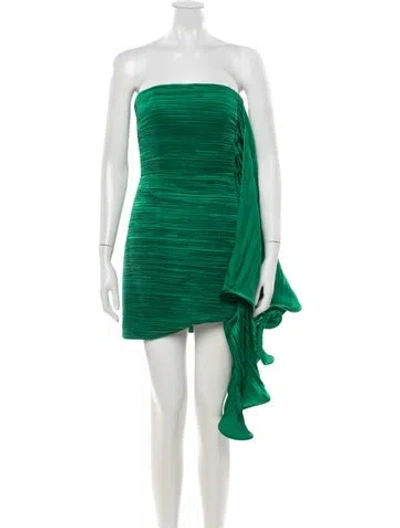 Pre-owned Amur Strapless Mini Dress In Green