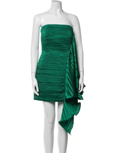 Pre-owned Amur Strapless Mini Dress In Green