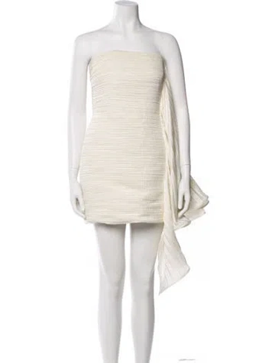 Pre-owned Amur Strapless Mini Dress In Neutral