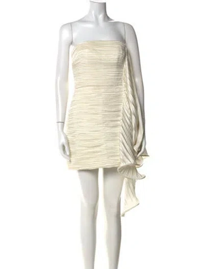 Pre-owned Amur Strapless Mini Dress In Neutral