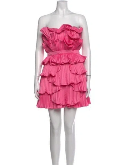 Pre-owned Amur Strapless Mini Dress In Pink