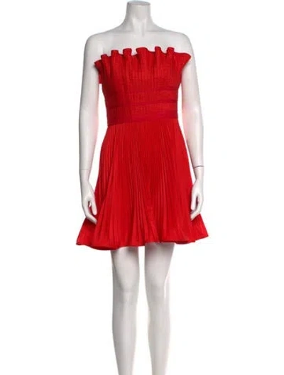 Pre-owned Amur Strapless Mini Dress In Red