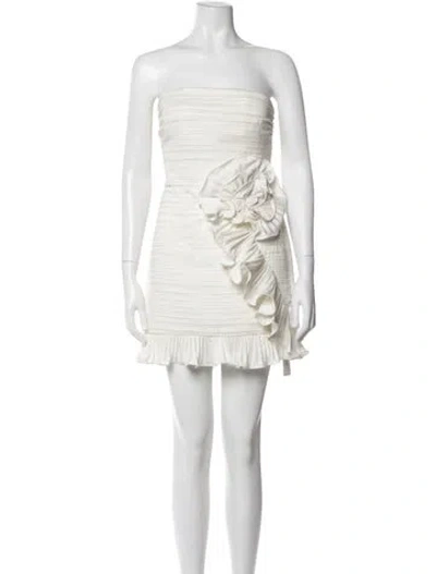 Pre-owned Amur Strapless Mini Dress In White