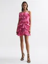 Amur Strapless Ruffle Mini Dress