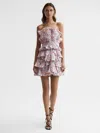Amur Reed Pleated Shell Mini Dress In Pink