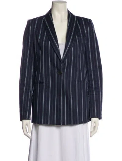 Pre-owned Amur Striped Blazer In Blue